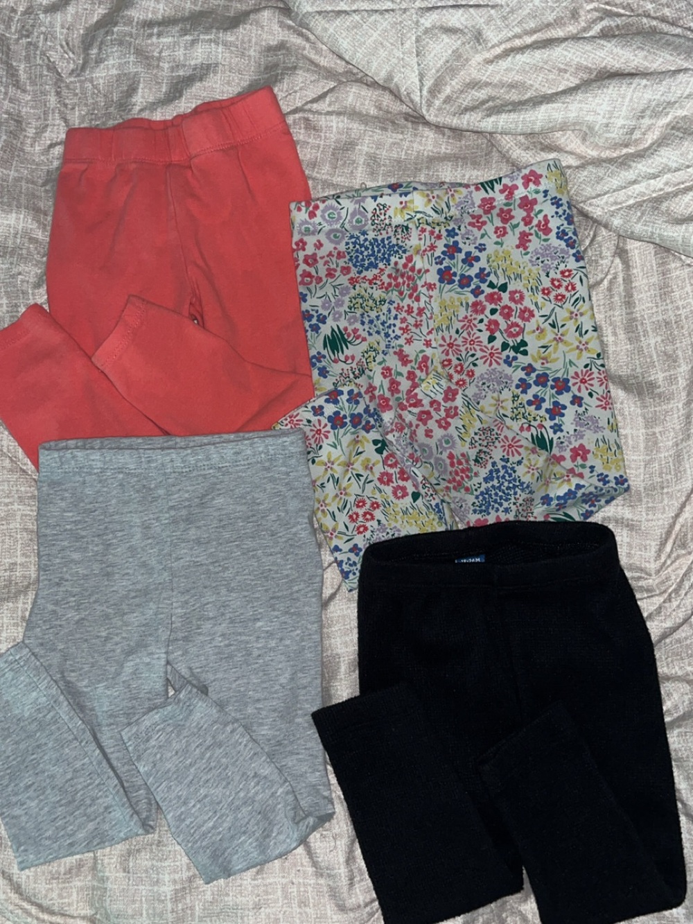 Girls 18 month Leggings Set - Coral, Gray, Black & Floral